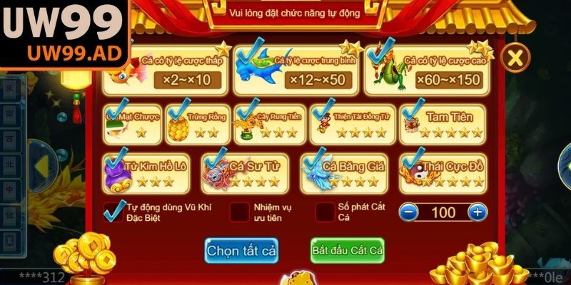 Cá lớn thưởng cao, cá nhỏ giúp người chơi tích lũy ổn định